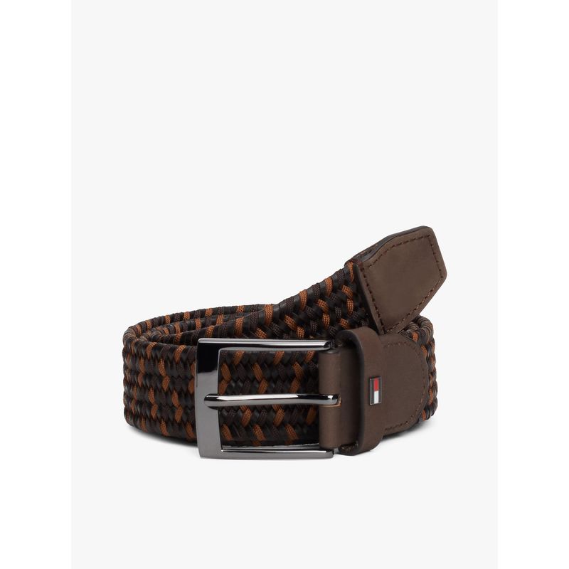 TOMMY HILFIGER - Cinturón Trenzado Con Logo Distintivo Café Tommy Hilfiger.-