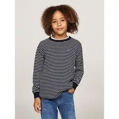 TOMMY HILFIGER - Polera Flag Mini Logo Azul