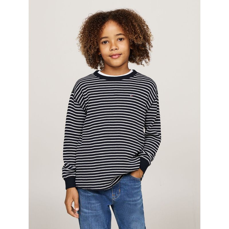 TOMMY HILFIGER - Polera Flag Mini Logo Azul Tommy Hilfiger