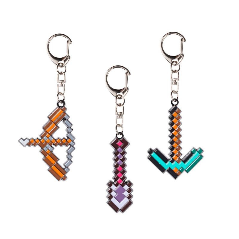 MINECRAFT - PACK DE 3 FIGURAS LLAVERO METALICO MINECRAFT - PALA