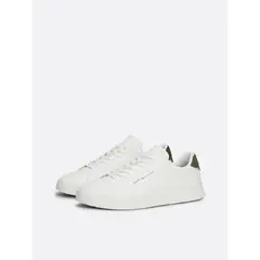 TOMMY HILFIGER - Zapatillas Court De Cuero Con Logo Blanco