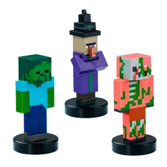 MINECRAFT - PACK DE 3 FIGURAS TIMBRE - ZOMBIE
