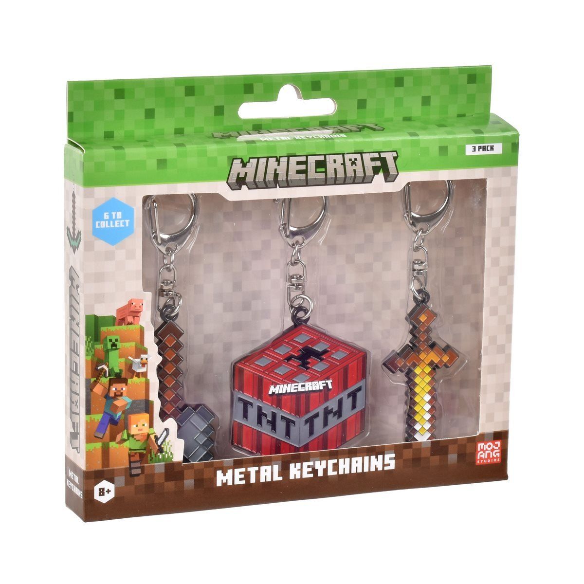 MINECRAFT - Pack de 3 llaveros metálicos Minecraft colección TNT