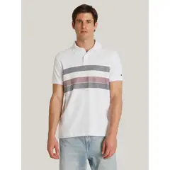 TOMMY HILFIGER - Polo Global Stripe Regular Fit Blanco