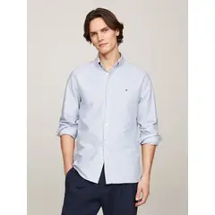 TOMMY HILFIGER - Camisa Heritage De Rayas Regular Fit Celeste
