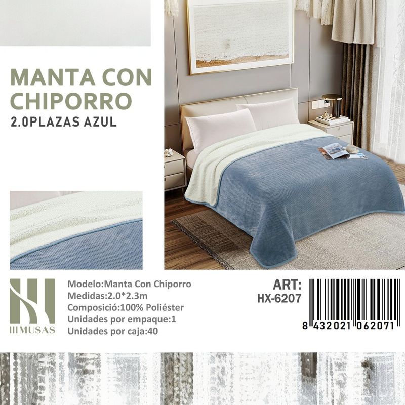 ANGELES DEL HOGAR - MANTAS FRAZADAS CON CHIPORRO 2 PLAZAS