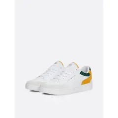 TOMMY HILFIGER - Zapatillas Basket Core De Cuero Blanco