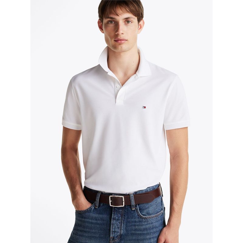 TOMMY HILFIGER - Polo Flex De Corte Regular Blanco Tommy Hilfiger
