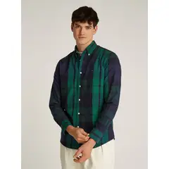 TOMMY HILFIGER - Camisa De Tartán Oxford Regular Fit Azul