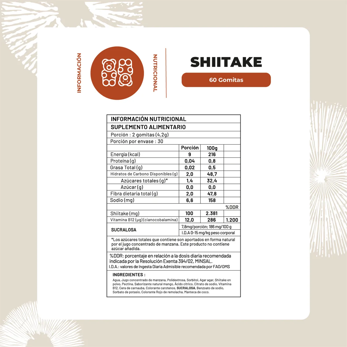 KARUNLIFE - Shiitake Hongo Pack x2 - 120 Gomitas Karun Life