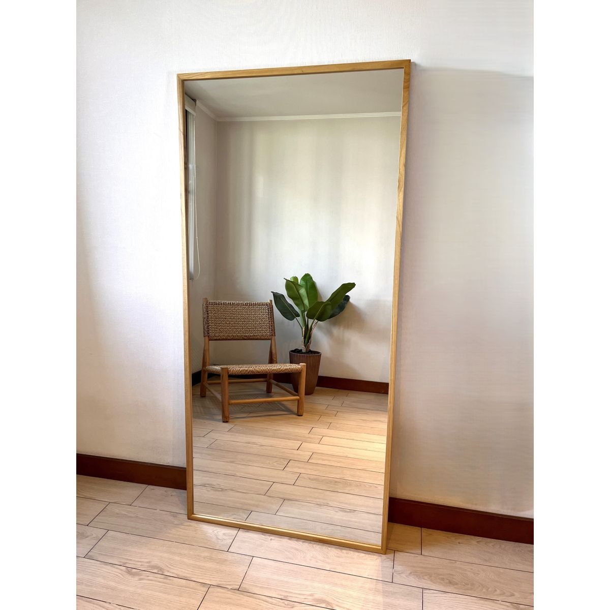 GENERICO - Espejo Madera Rectangular 80x170 cm Piso y Pared Milán