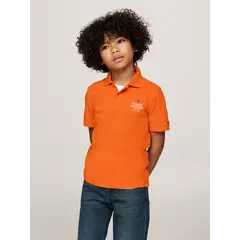 TOMMY HILFIGER - Polo Con Logo Regular Fit Naranjo