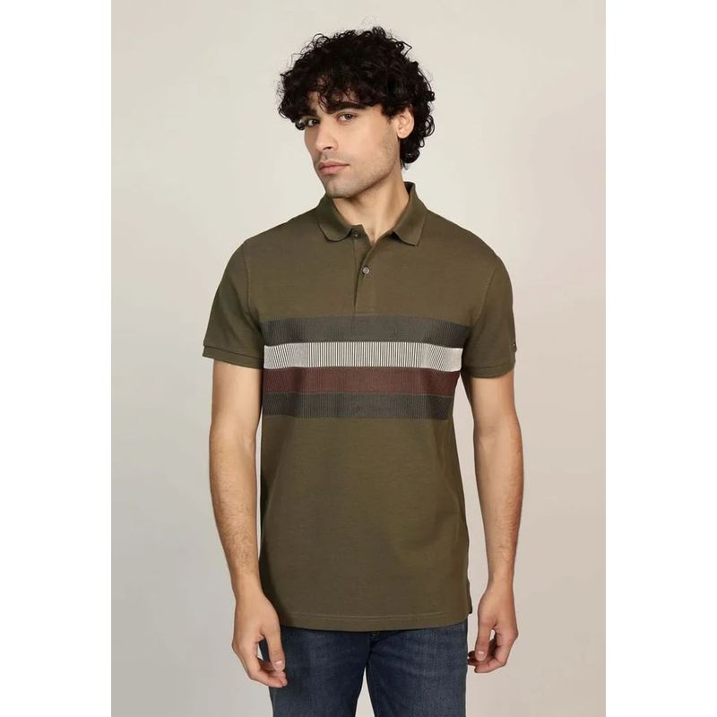 TOMMY HILFIGER - Polo Global Stripe Regular Fit Verde Tommy Hilfiger
