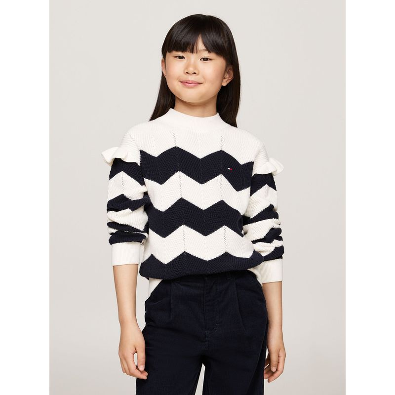TOMMY HILFIGER - Sweater Diseño A Rayas Con Logo Multicolor Tommy Hilfiger