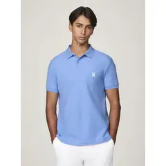 TOMMY HILFIGER - Polo Con Logo De Monogram Celeste
