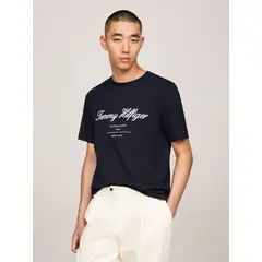 TOMMY HILFIGER - Polera Con Script Logo Azul