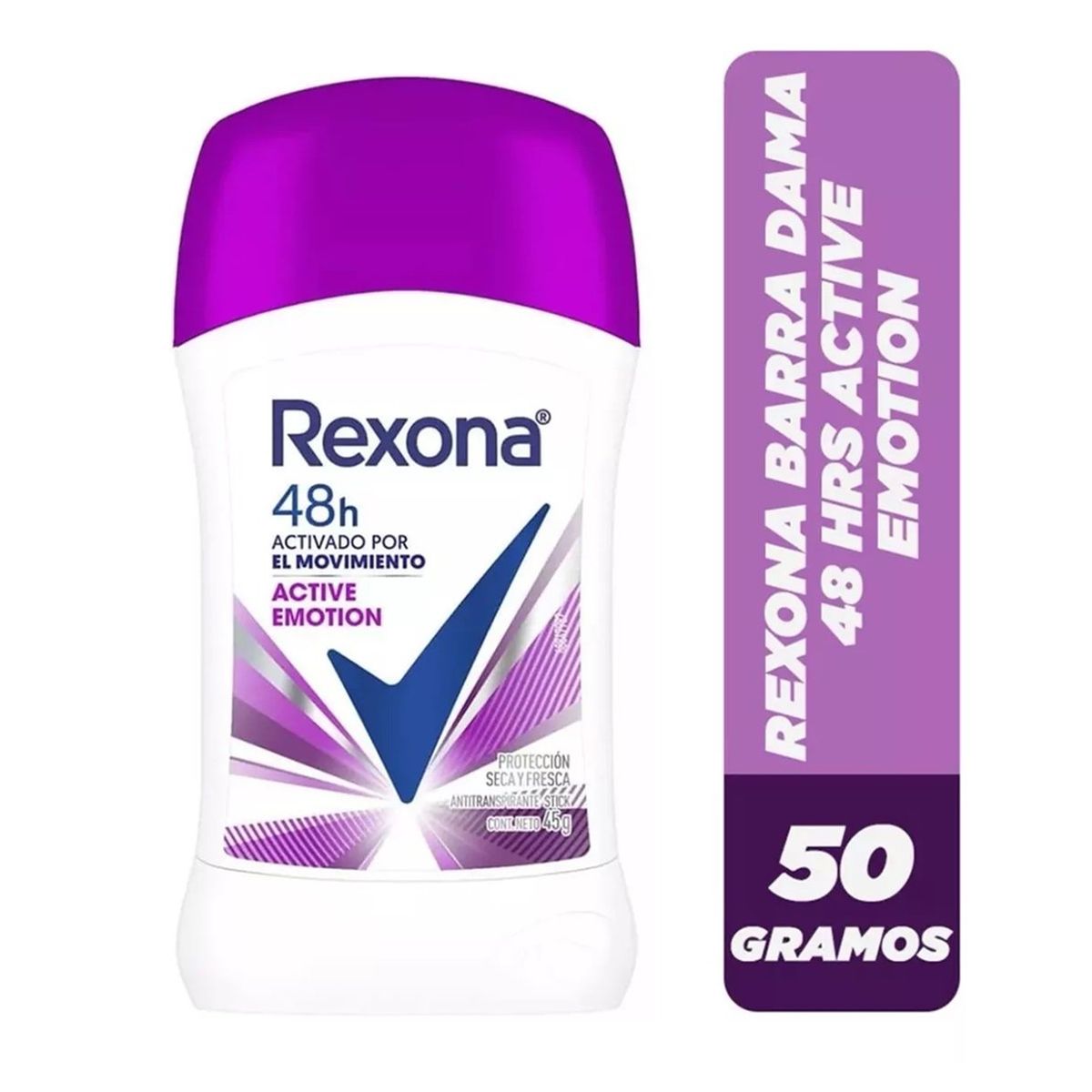 REXONA - Desodorante Barra Rexona Women 48h Active Emotion 50g