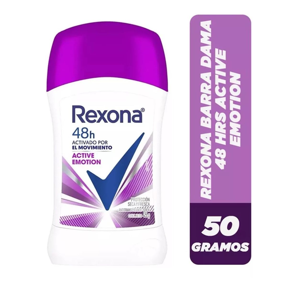 REXONA - Desodorante Barra Rexona Women 48h Active Emotion 50g