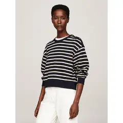 TOMMY HILFIGER - Polerón Con Botones Con Escudo Negro