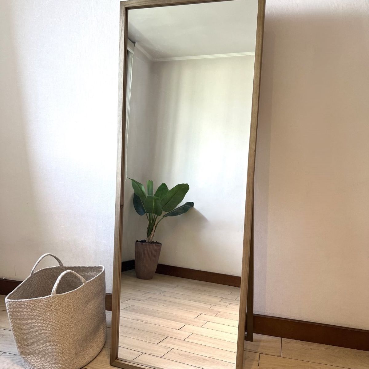 GENERICO - Espejo Madera Rectangular 60x160 cm De Piso Mykonos