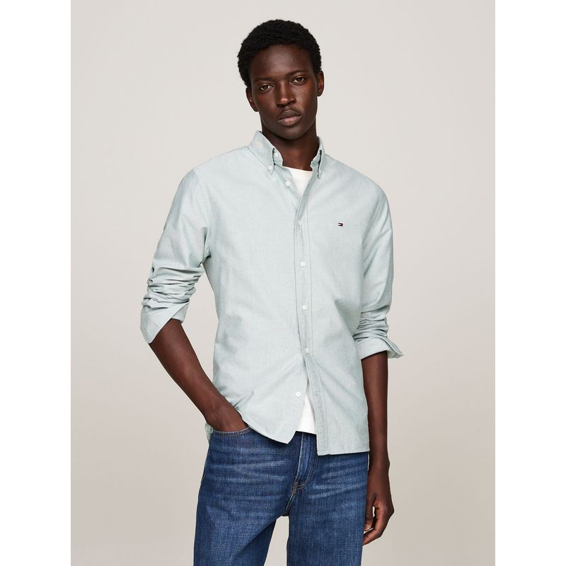 TOMMY HILFIGER - Camisa Oxford Heritage Regular Fit Verde Tommy Hilfiger