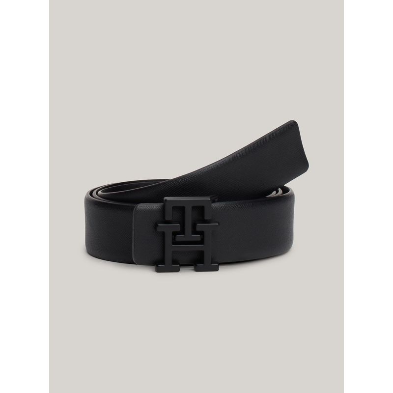 TOMMY HILFIGER - Cinturón De Cuero Con Logo En La Hebilla Negro Tommy Hilfiger
