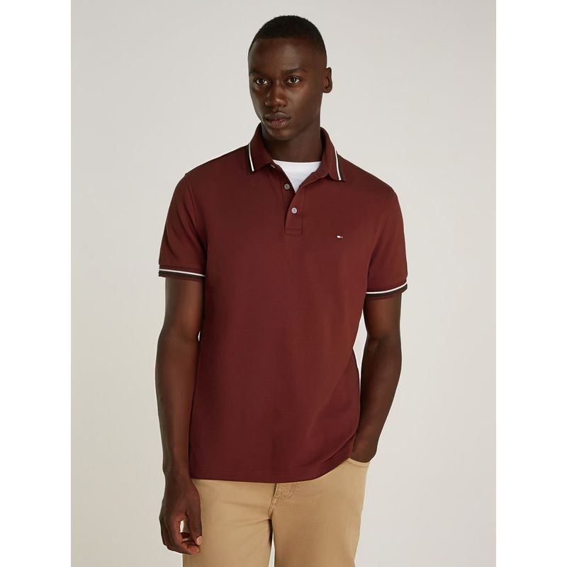 TOMMY HILFIGER - Polo Con Ribetes Tipped Slim Fit Burdeo Tommy Hilfiger