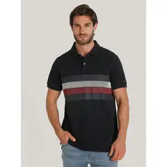 TOMMY HILFIGER - Polo Global Stripe Regular Fit Azul Tommy Hilfiger_.