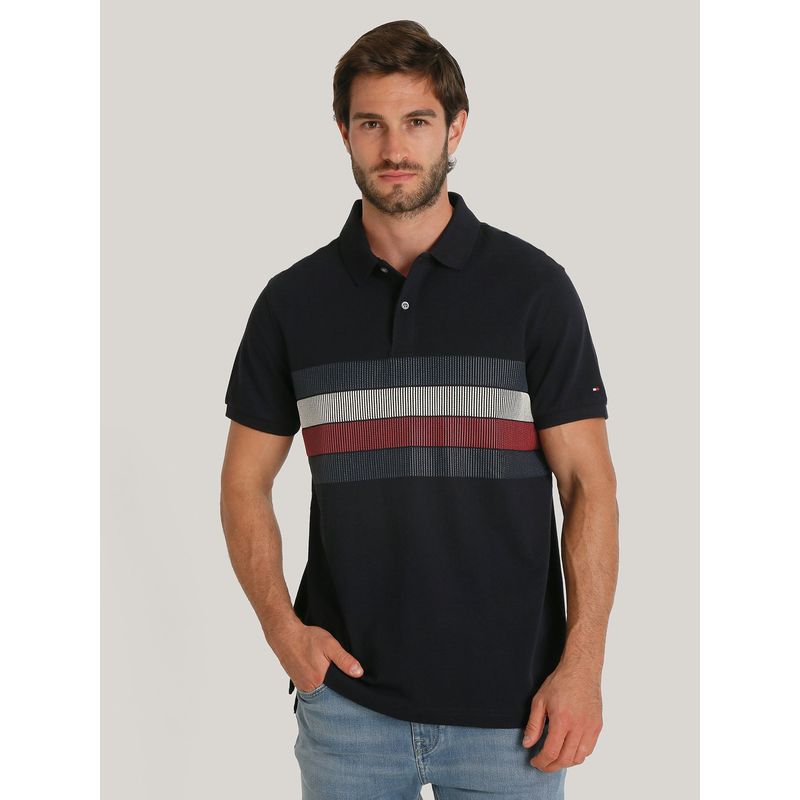 TOMMY HILFIGER - Polo Global Stripe Regular Fit Azul Tommy Hilfiger_.