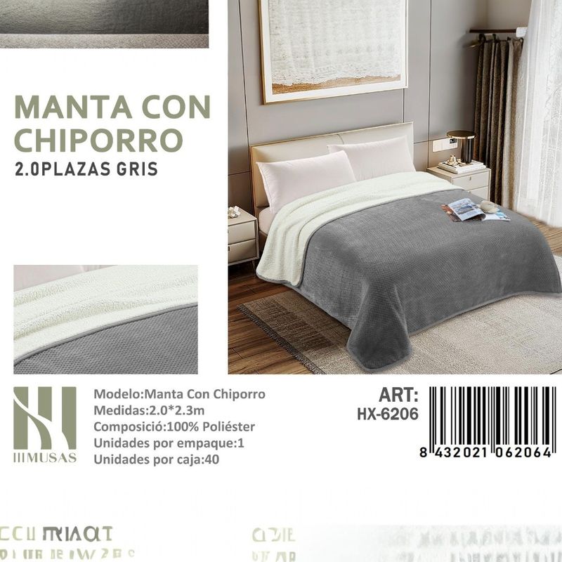 ANGELES DEL HOGAR - MANTAS FRAZADAS CON CHIPORRO 2 PLAZAS