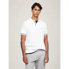 TOMMY HILFIGER - Polo Under Placket Regular Fit Blanco Tommy Hilfiger_.