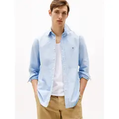 TOMMY HILFIGER - Camisa Oxford Heritage Regular Fit Celeste