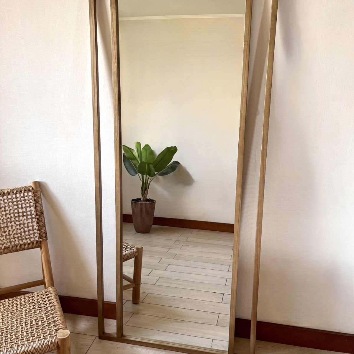 GENERICO - Espejo Madera Rectangular 80x170 cm Piso y Pared Maya