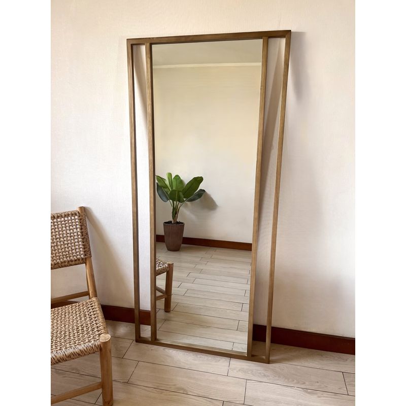 GENERICO - Espejo Madera Rectangular 80x170 cm Piso y Pared Maya