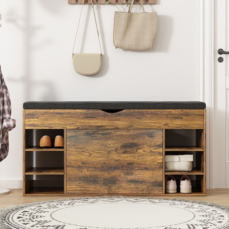 GENERICO - Zapatero de Madera Multifuncional con Asiento Acolchado