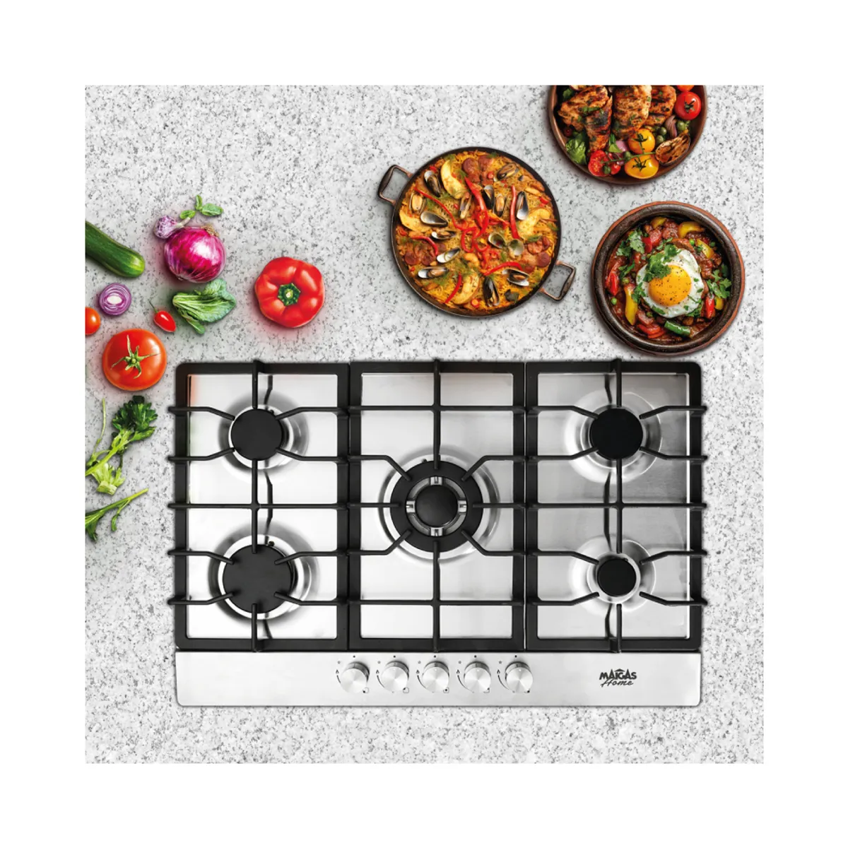 MAIGAS - Encimera a Gas 5 Platos Deluxe HBS5715