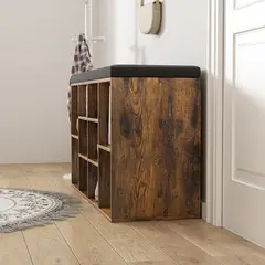 GENERICO - Zapatero de Madera Multifuncional con Asiento Acolchado