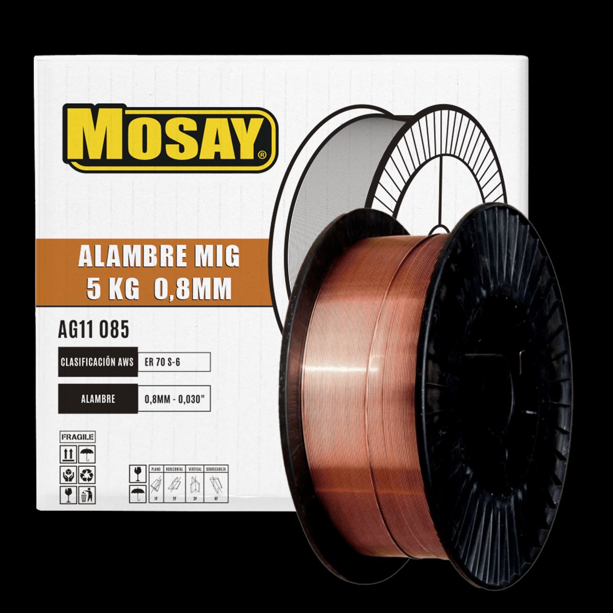 MOSAY - Alambre Mig 0.8mm Rollo 5 Kilos Mosay