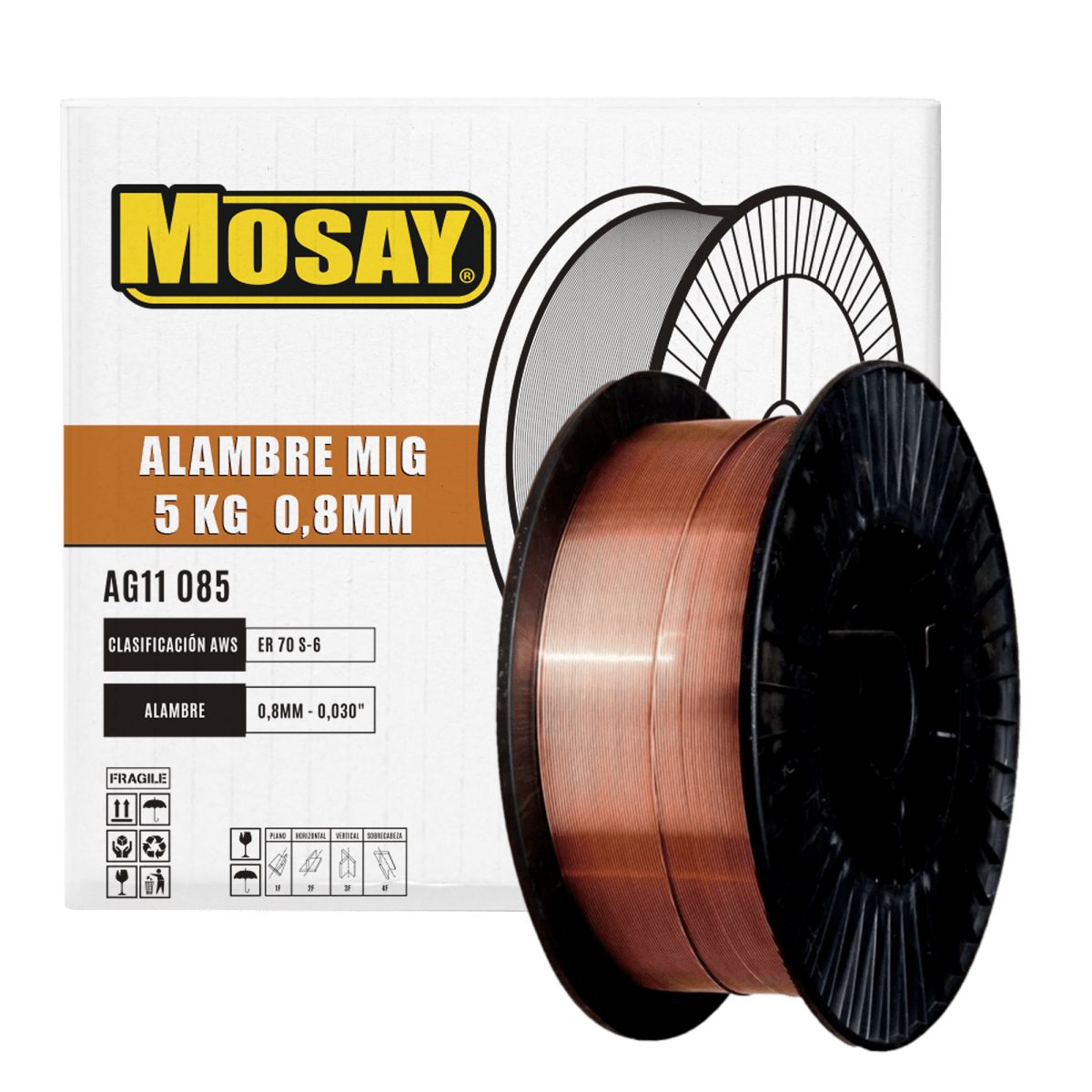 MOSAY - Alambre Mig 0.8mm Rollo 5 Kilos Mosay
