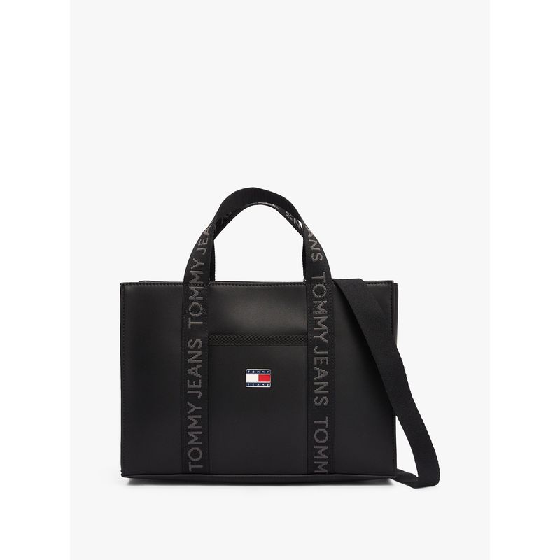 TOMMY HILFIGER - Tote Essential Con Inscripción Negro Tommy Jeans