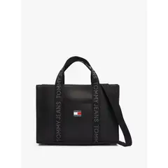 TOMMY HILFIGER - Tote Essential Con Inscripción Negro Tommy Jeans
