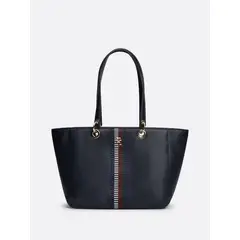 TOMMY HILFIGER - Tote Con Monograma Th Azul