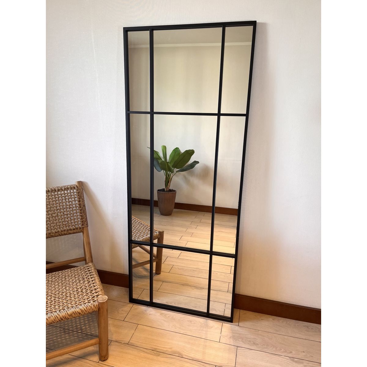 GENERICO - Espejo Metálico Tipo Ventana 70x170 cm Piso y Pared Zenit