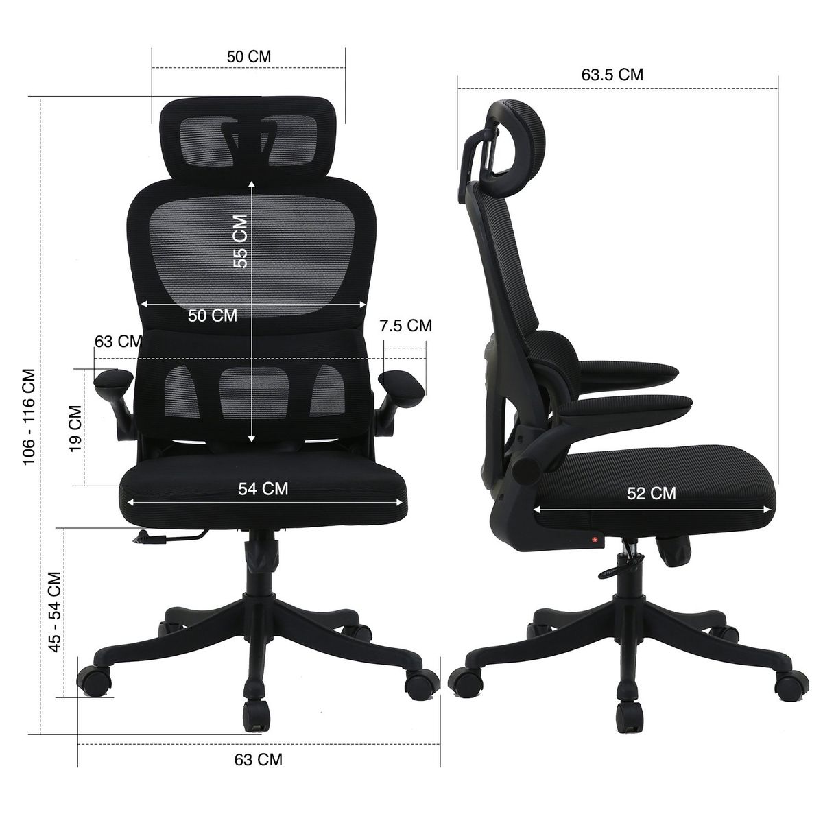 NOVAHUS - Silla Escritorio Active Pro Negro