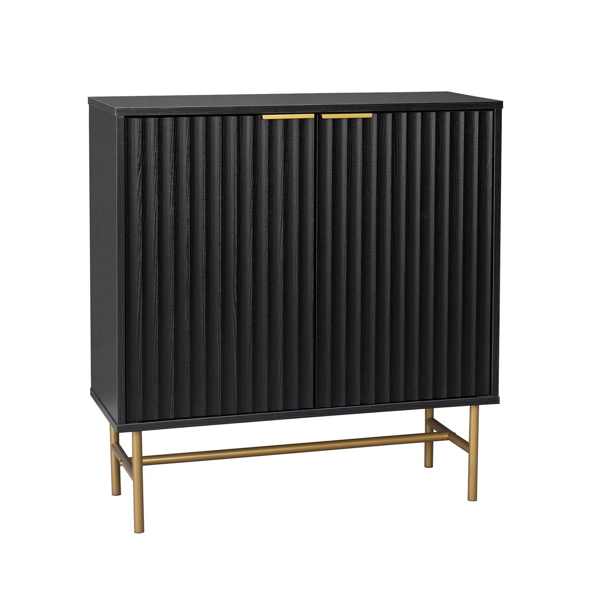 RELAN - Bar Buffet Negro con Dorado Top Living Bronx Vajillero