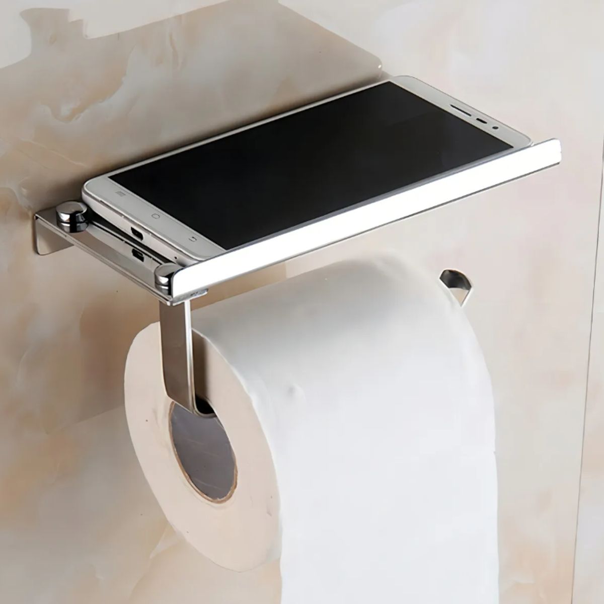 GENERICO - Porta papel higienico Baño Acero Inoxidable Soporte Papel Higiénico