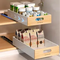 GENERICO - Pack 4 Organizadores Repisa Extraíble Para Cajones Despensa 28cm