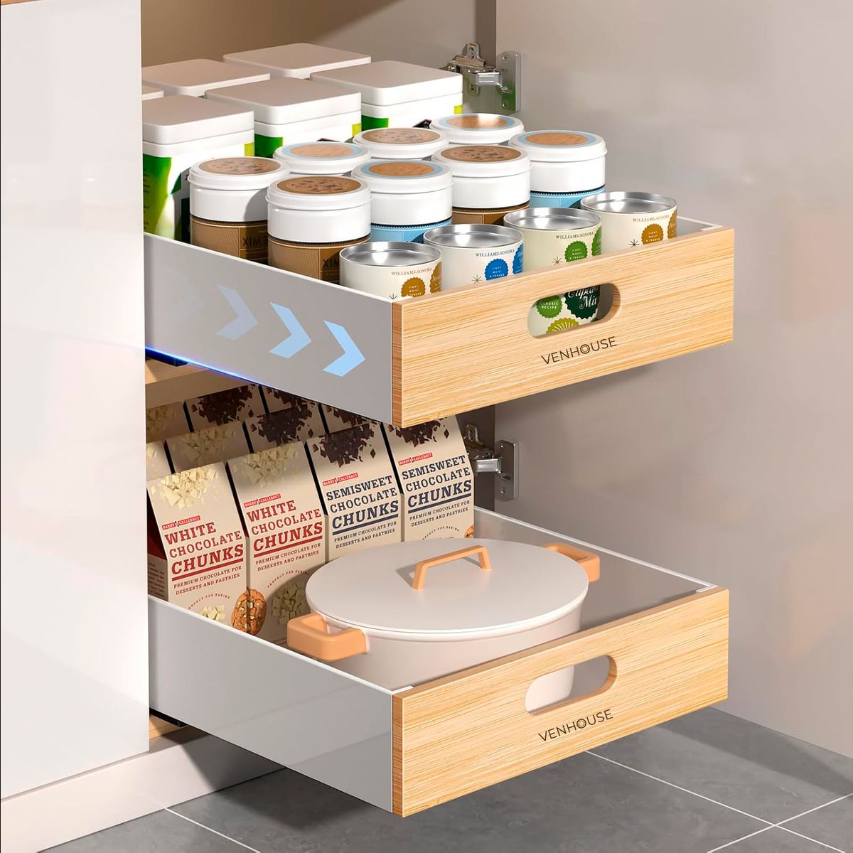 GENERICO - Organizador Repisa Extraíble Para Cajones Despensa 35cm