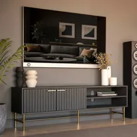 Rack de Tv Acanalado Top Living Queens con Puertas Estante