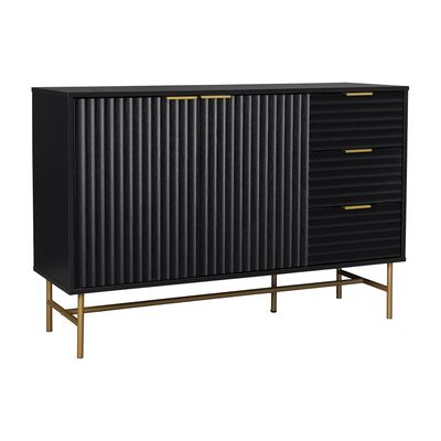 Imagen 2 del producto Aparador Buffet Negro Dorado Top Living Brooklyn Vajillero